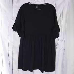 Forever 21 Black Ruffle Sleeve Babydoll Dress